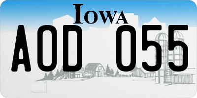 IA license plate AOD055