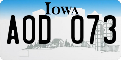 IA license plate AOD073