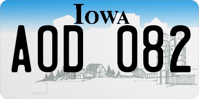 IA license plate AOD082