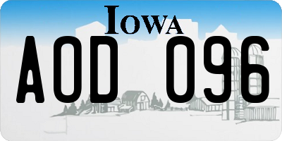 IA license plate AOD096