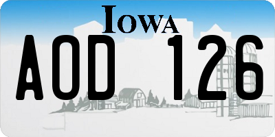 IA license plate AOD126
