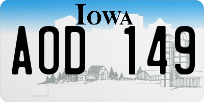 IA license plate AOD149
