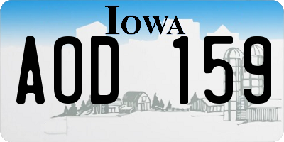 IA license plate AOD159
