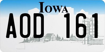 IA license plate AOD161