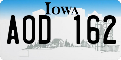 IA license plate AOD162