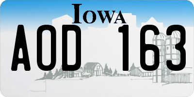 IA license plate AOD163