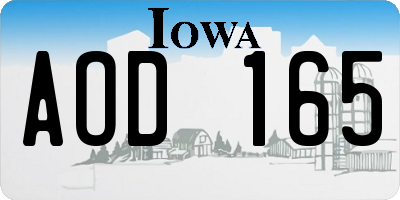 IA license plate AOD165