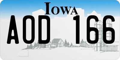 IA license plate AOD166