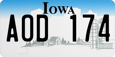 IA license plate AOD174