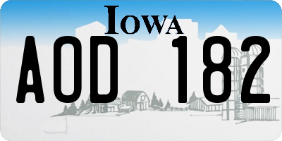 IA license plate AOD182