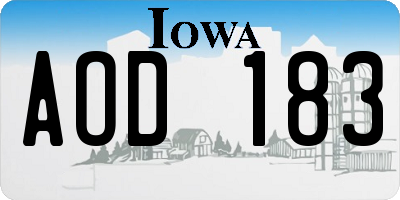 IA license plate AOD183