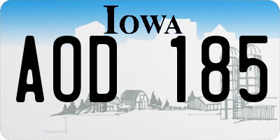 IA license plate AOD185