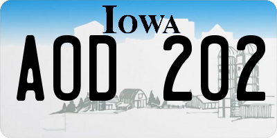 IA license plate AOD202
