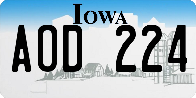 IA license plate AOD224