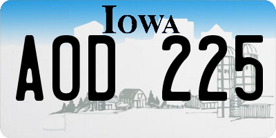 IA license plate AOD225