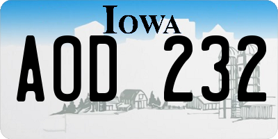 IA license plate AOD232