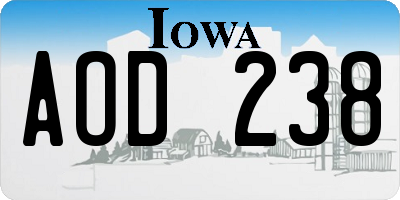 IA license plate AOD238