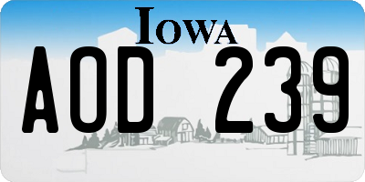IA license plate AOD239