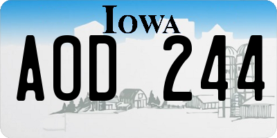IA license plate AOD244