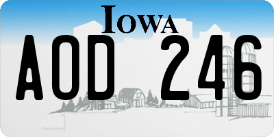 IA license plate AOD246