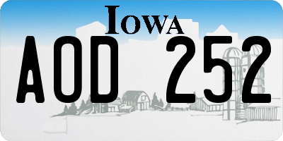 IA license plate AOD252