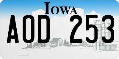 IA license plate AOD253
