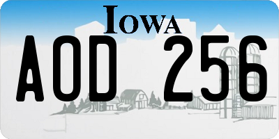 IA license plate AOD256