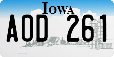 IA license plate AOD261