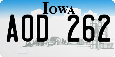 IA license plate AOD262
