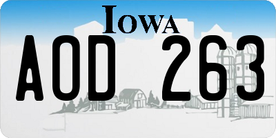 IA license plate AOD263
