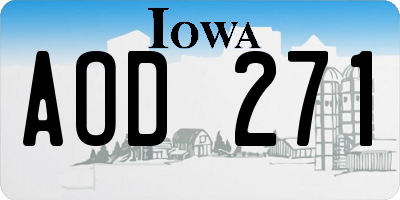 IA license plate AOD271