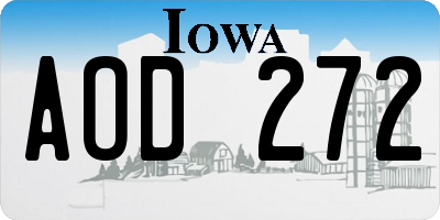 IA license plate AOD272