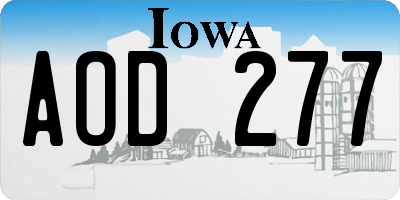 IA license plate AOD277