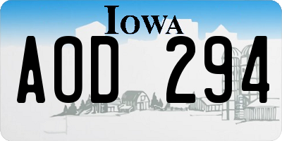 IA license plate AOD294
