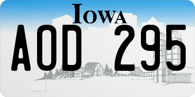IA license plate AOD295