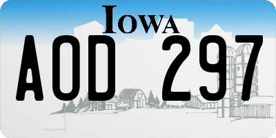 IA license plate AOD297