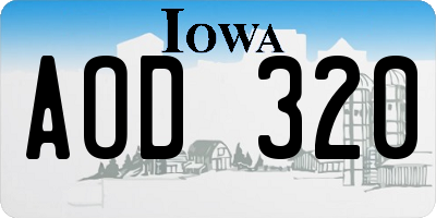 IA license plate AOD320
