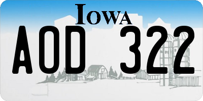 IA license plate AOD322