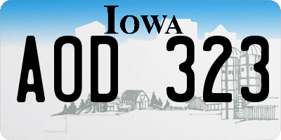 IA license plate AOD323