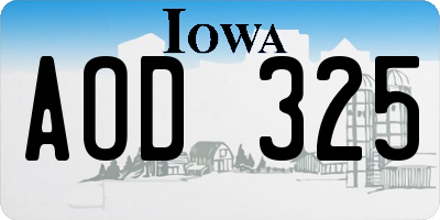 IA license plate AOD325