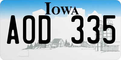 IA license plate AOD335