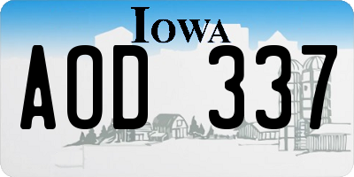 IA license plate AOD337