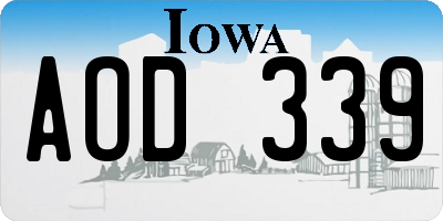 IA license plate AOD339