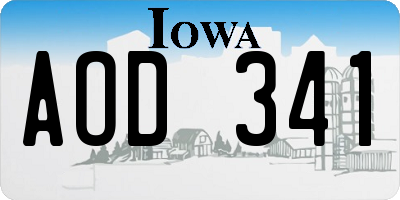 IA license plate AOD341