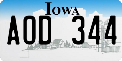 IA license plate AOD344