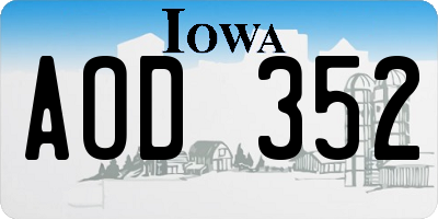 IA license plate AOD352