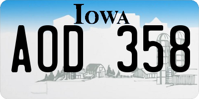 IA license plate AOD358