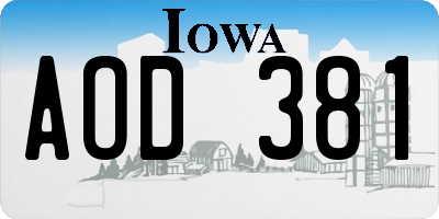 IA license plate AOD381