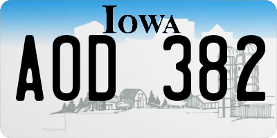 IA license plate AOD382