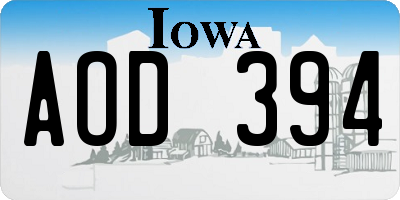 IA license plate AOD394